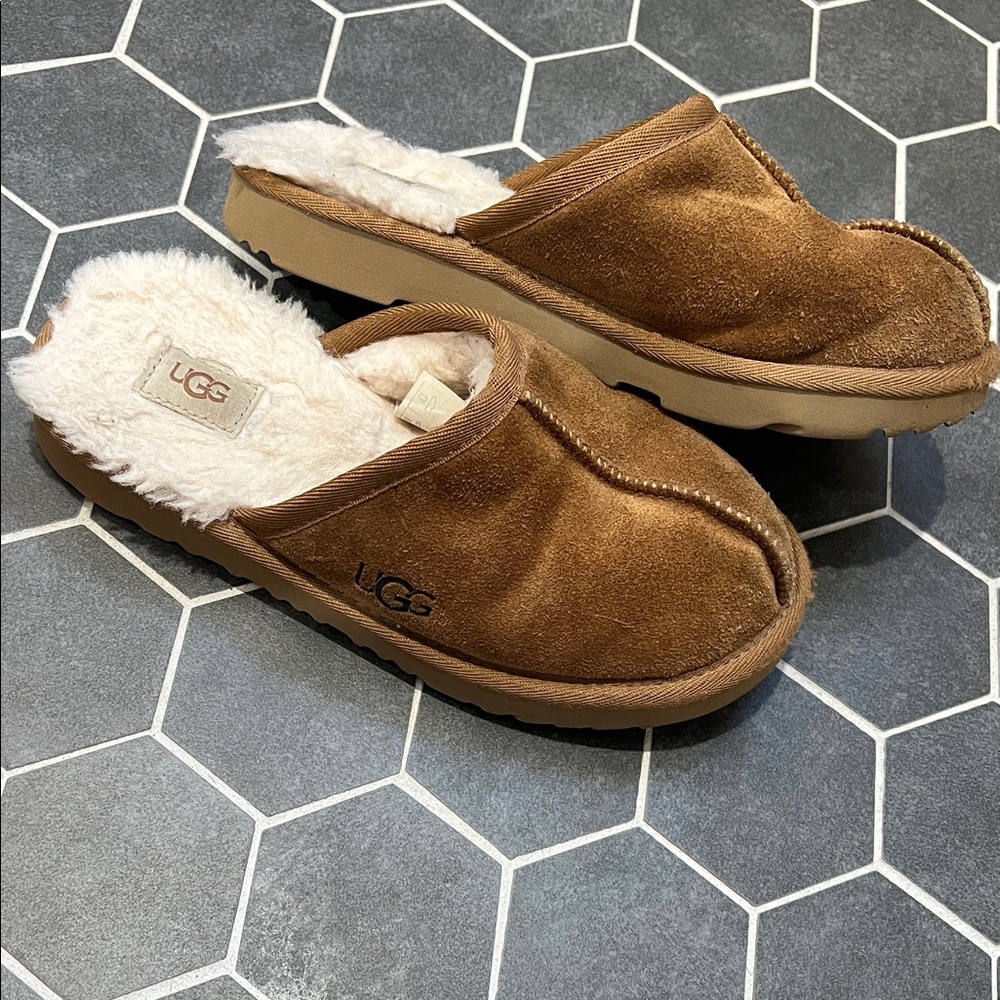 Keegan UGG Tan Suede Slippers with Plush Lining